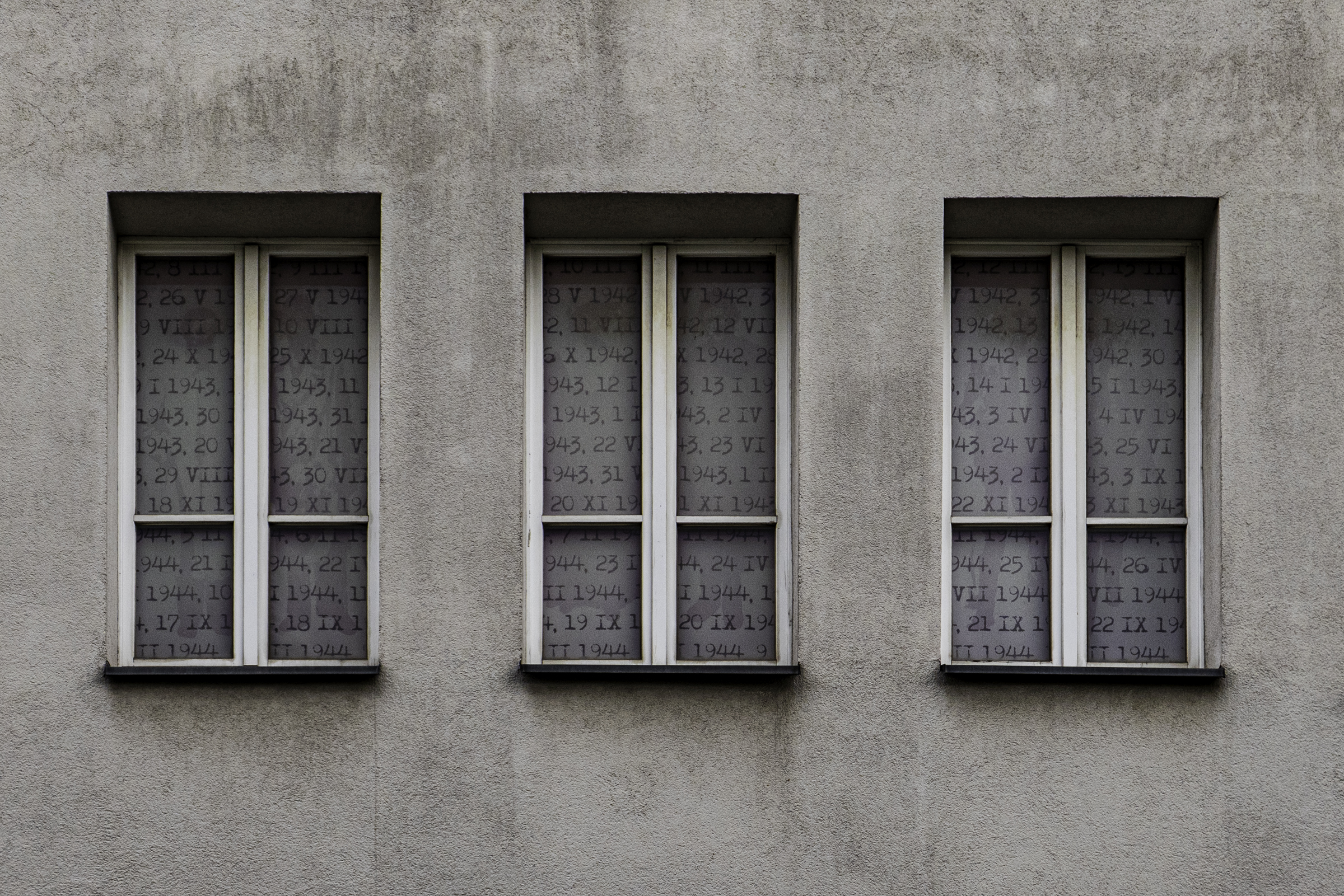 Windows of Oskar Schindler's factory in Kraków.