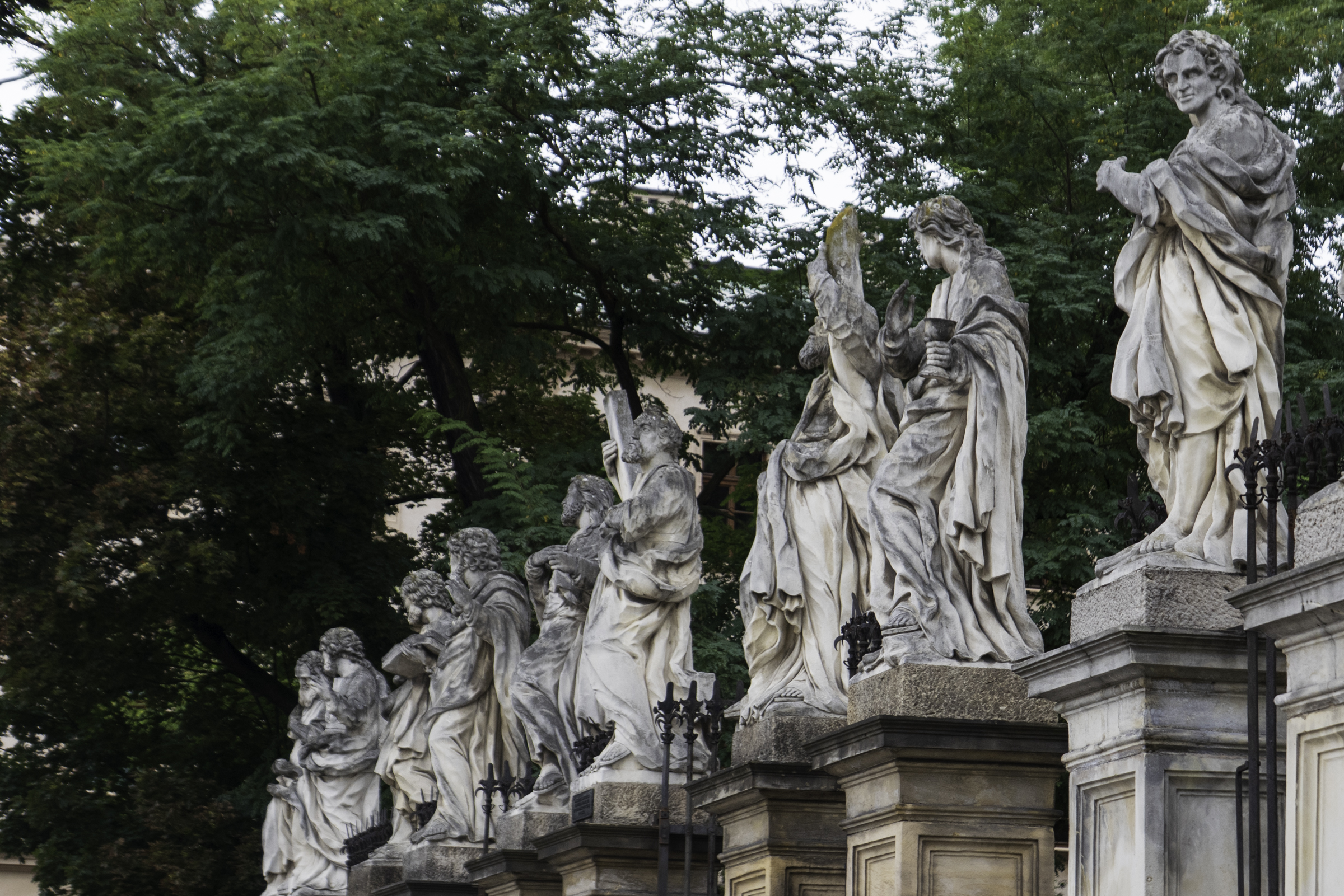 Statues of the apostles at the Church of Saints Peter and Paul in Kraków.