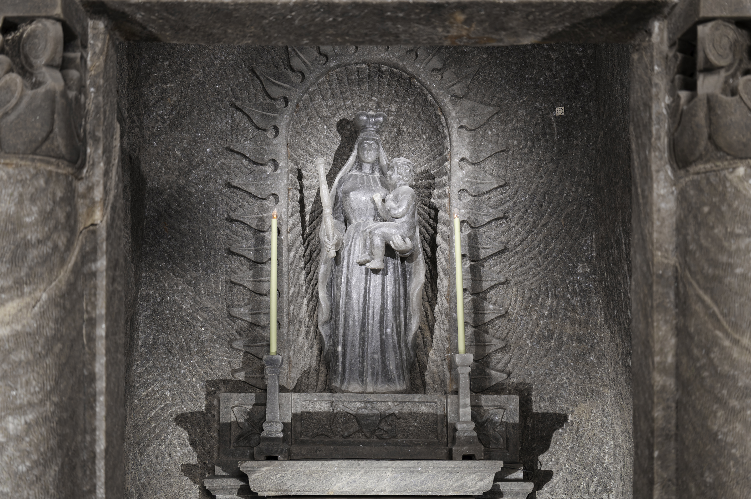 Sculpture of St. Kinga in St. Kinga's Chapel in the Wieliczka Salt Mine.