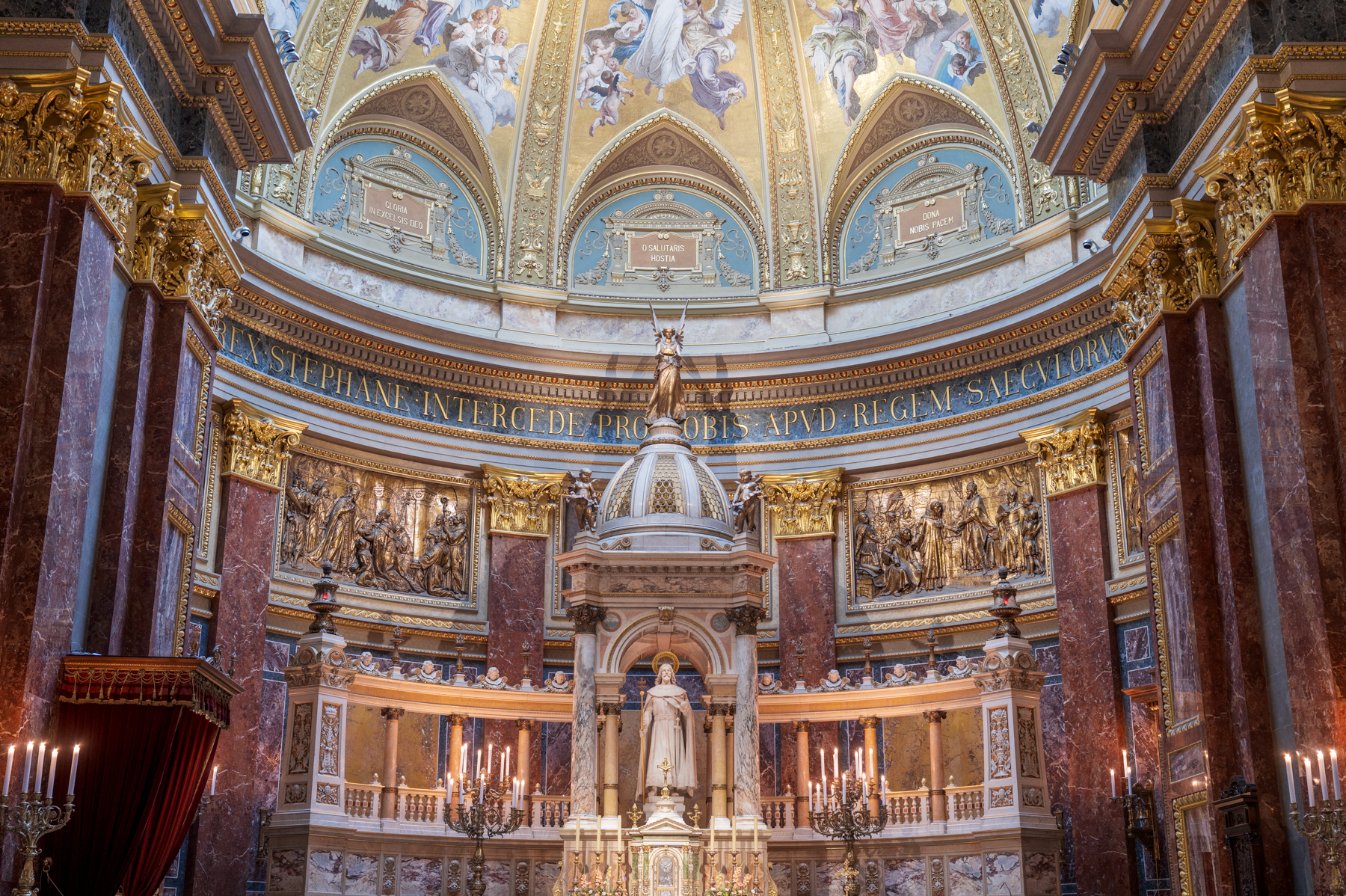 Inside St. Stephen’s Basilica in Budapest.
