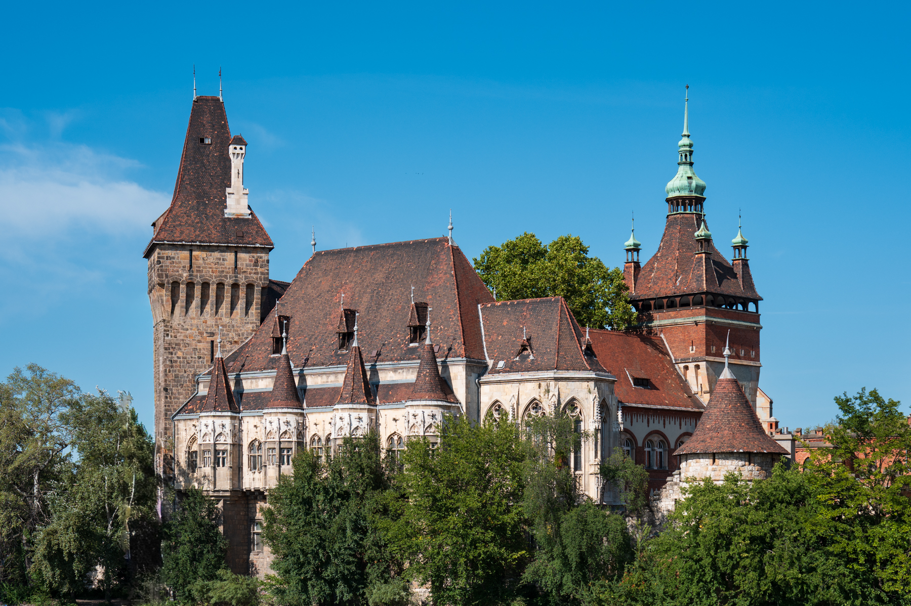 The Vajdahunyad Castle in City Park in Budapest.