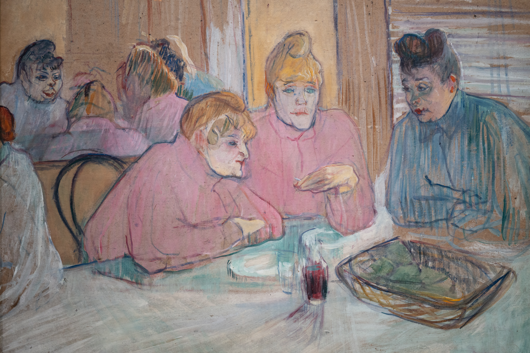 "These Ladies in the Dining Room" by Henri de Toulouse-Lautrec, in the Hungarian National Gallery in Budapest.