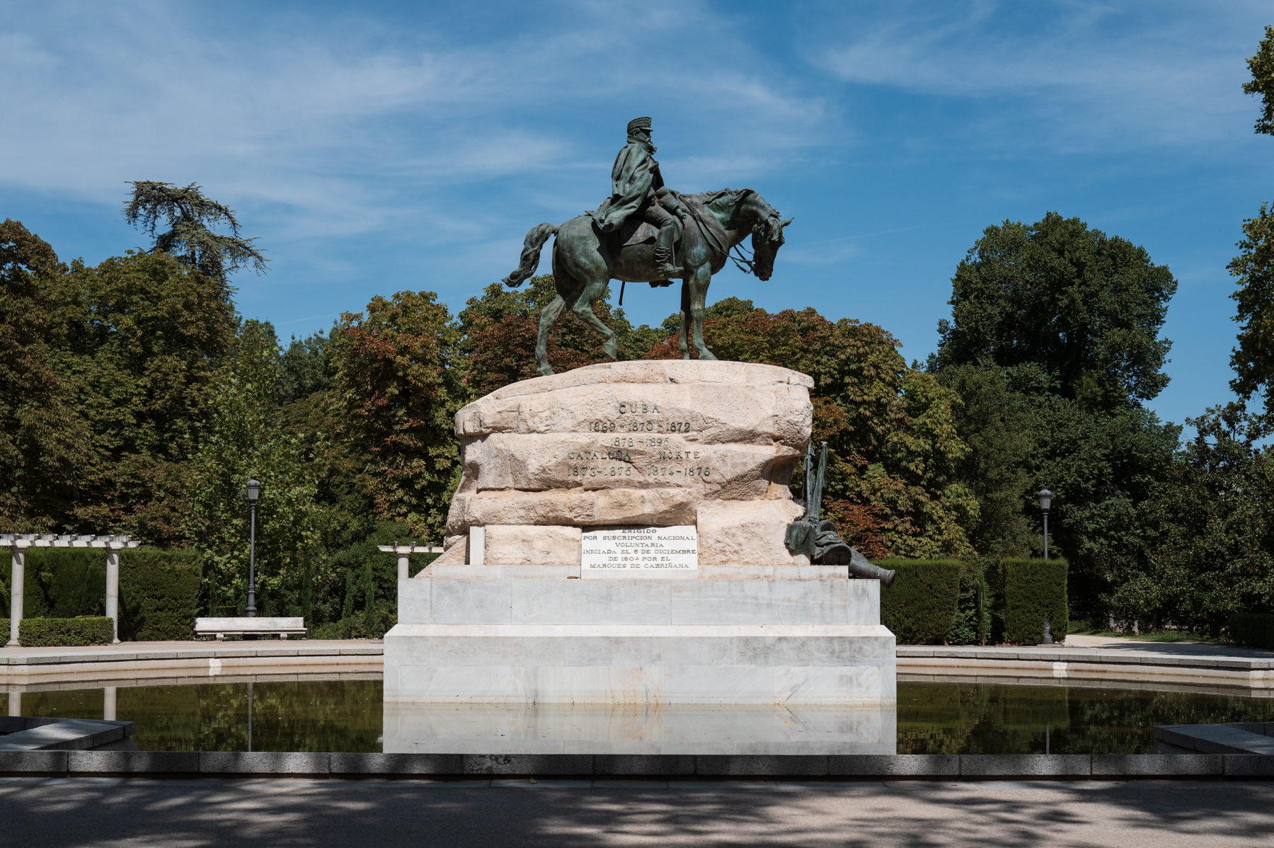 The Monumento al General Martínez Campos in Retiro Park, Madrid.