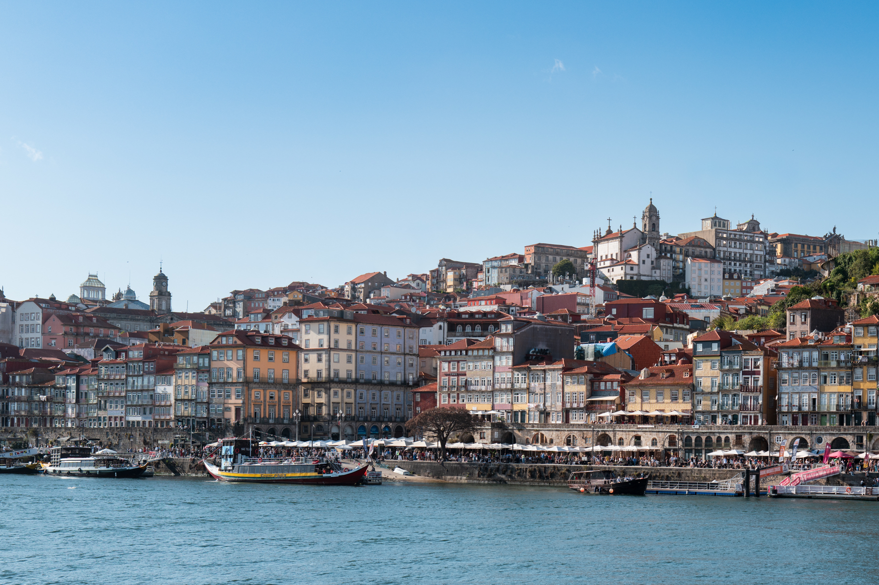Looking back to Porto from Vila Nova de Gaia.