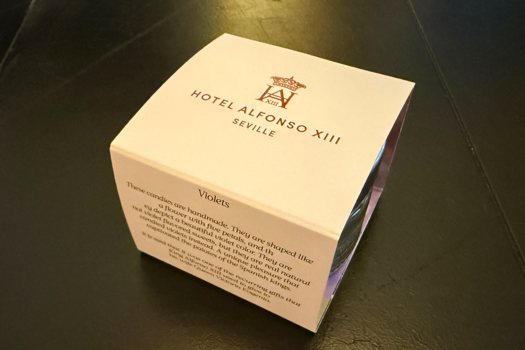 Treat in our hotel room in Seville.