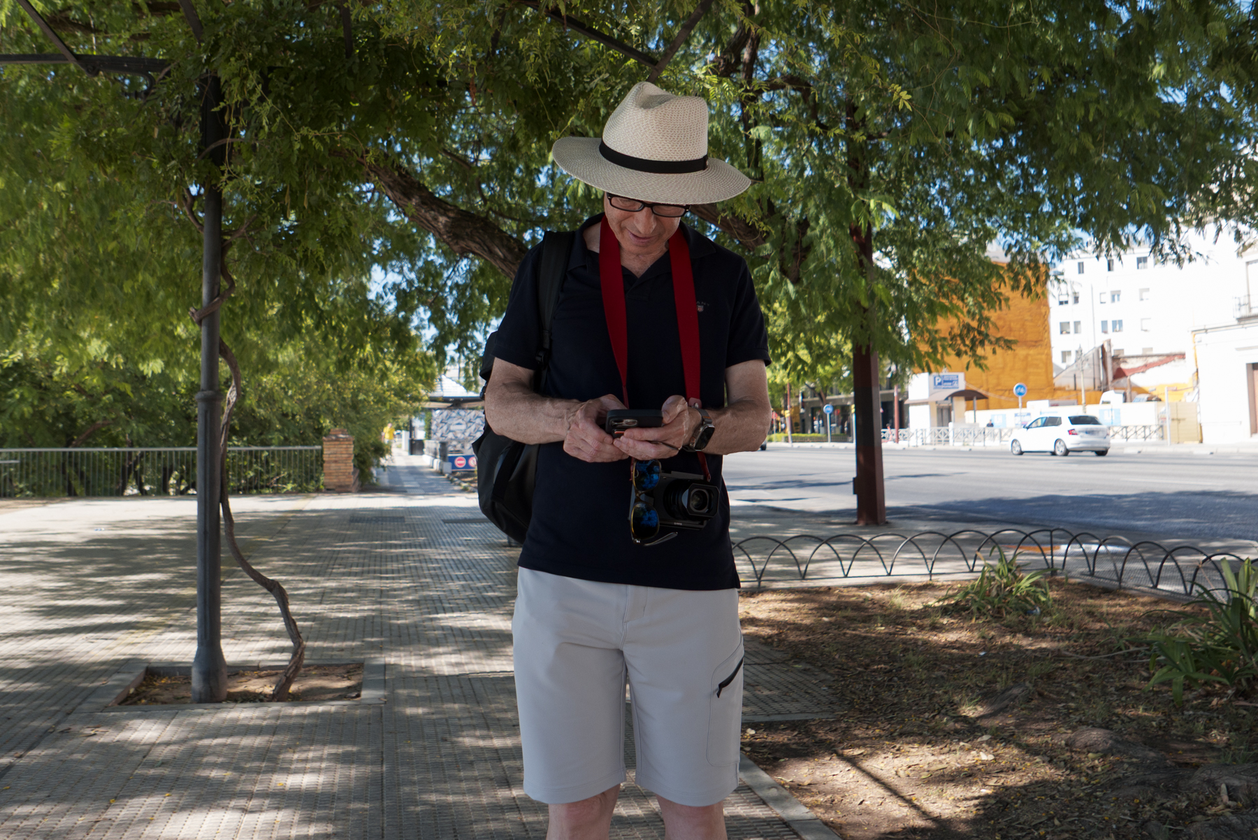 Keith, checking directions in Seville.