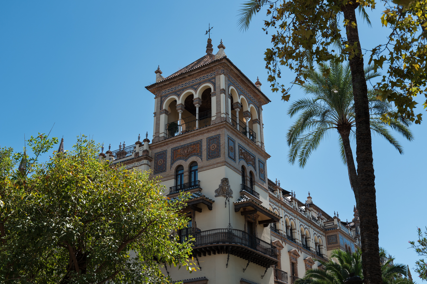 Nice view of our hotel in Seville, Hotel Alfonso XIII, on the way back from Starbucks.