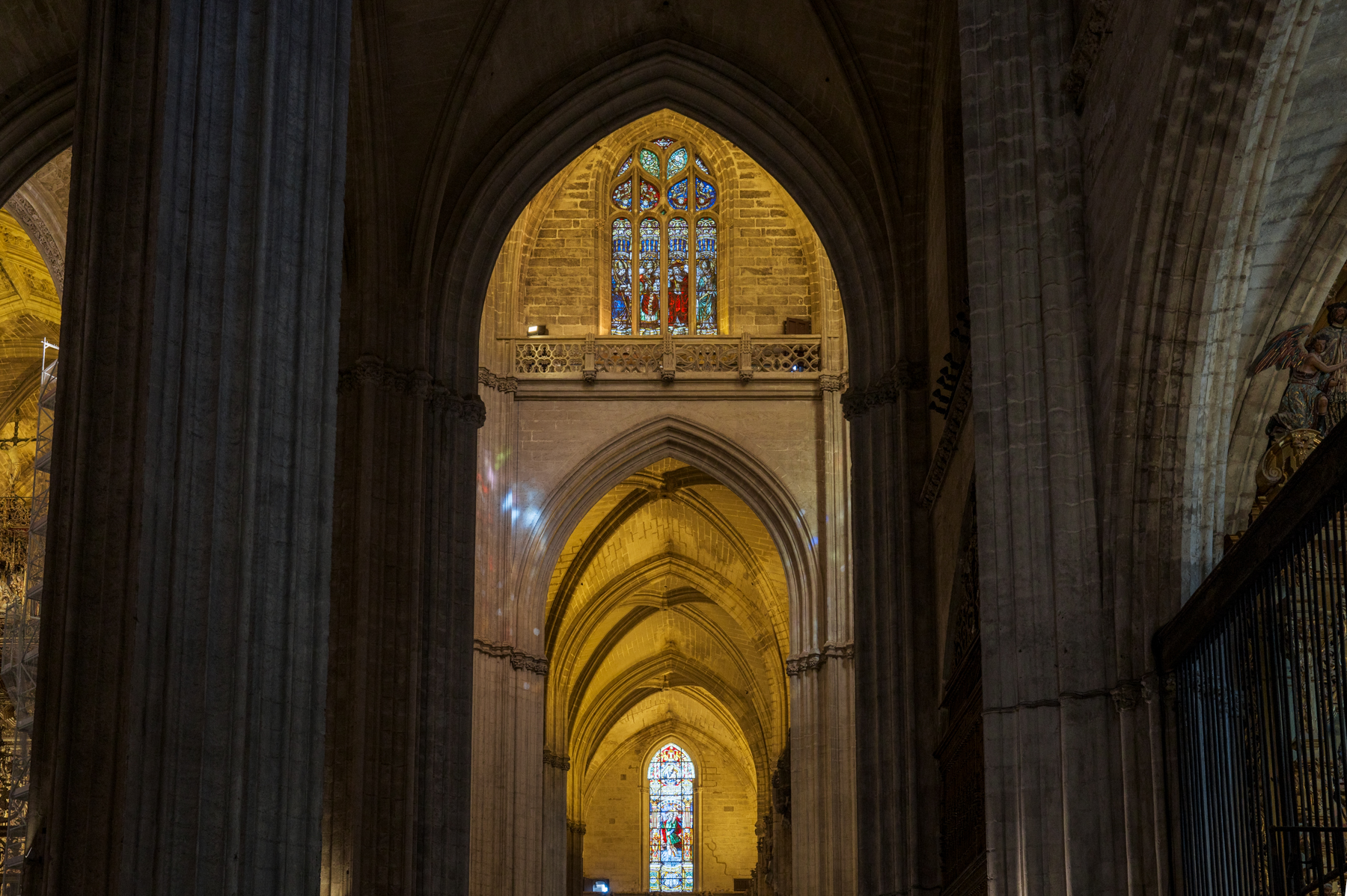 Inside Seville Cathedral.