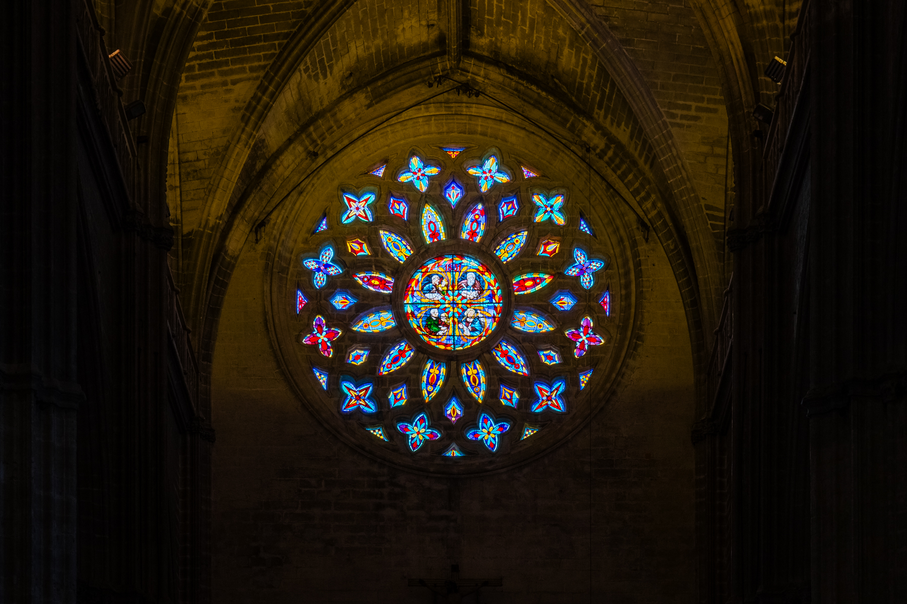 Inside Seville Cathedral.