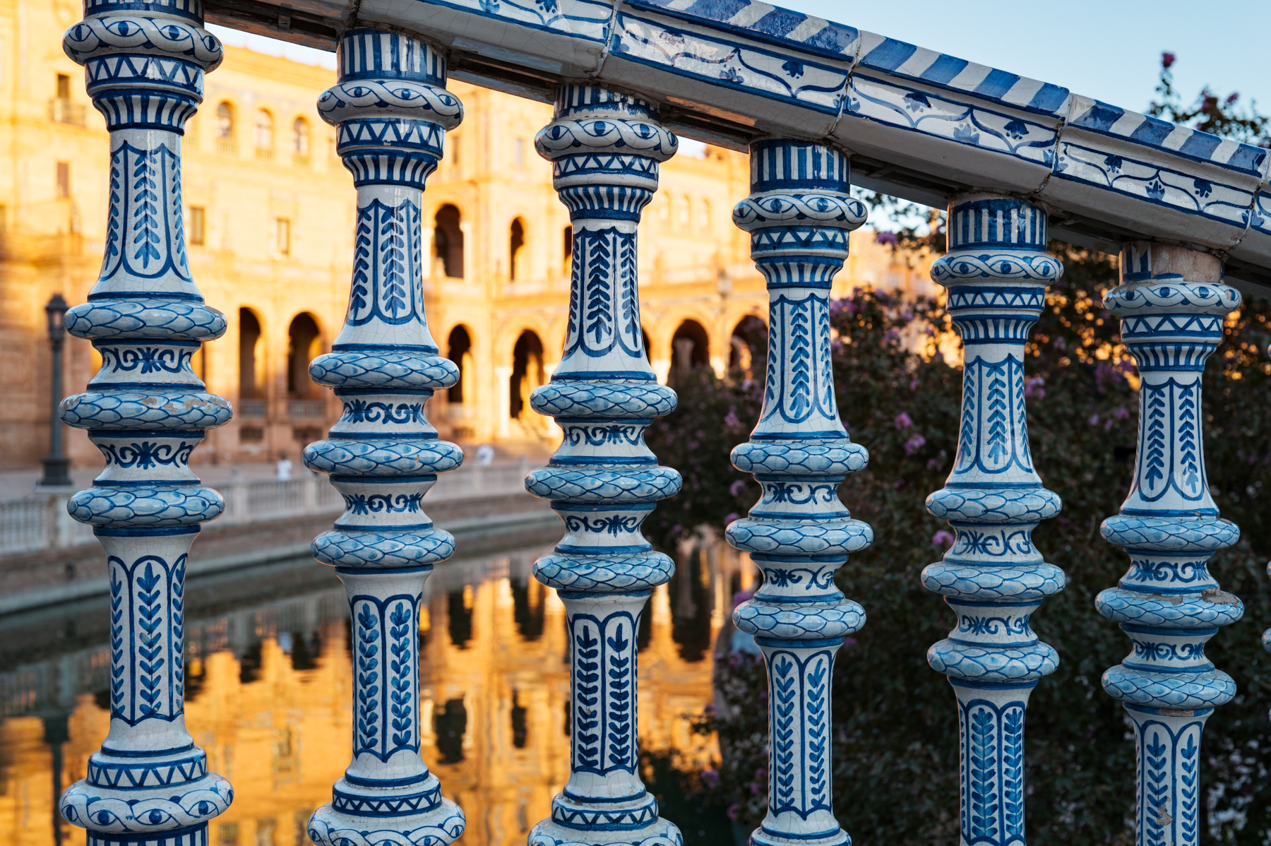 Ceramic balustrade at Plaza de España in Seville.