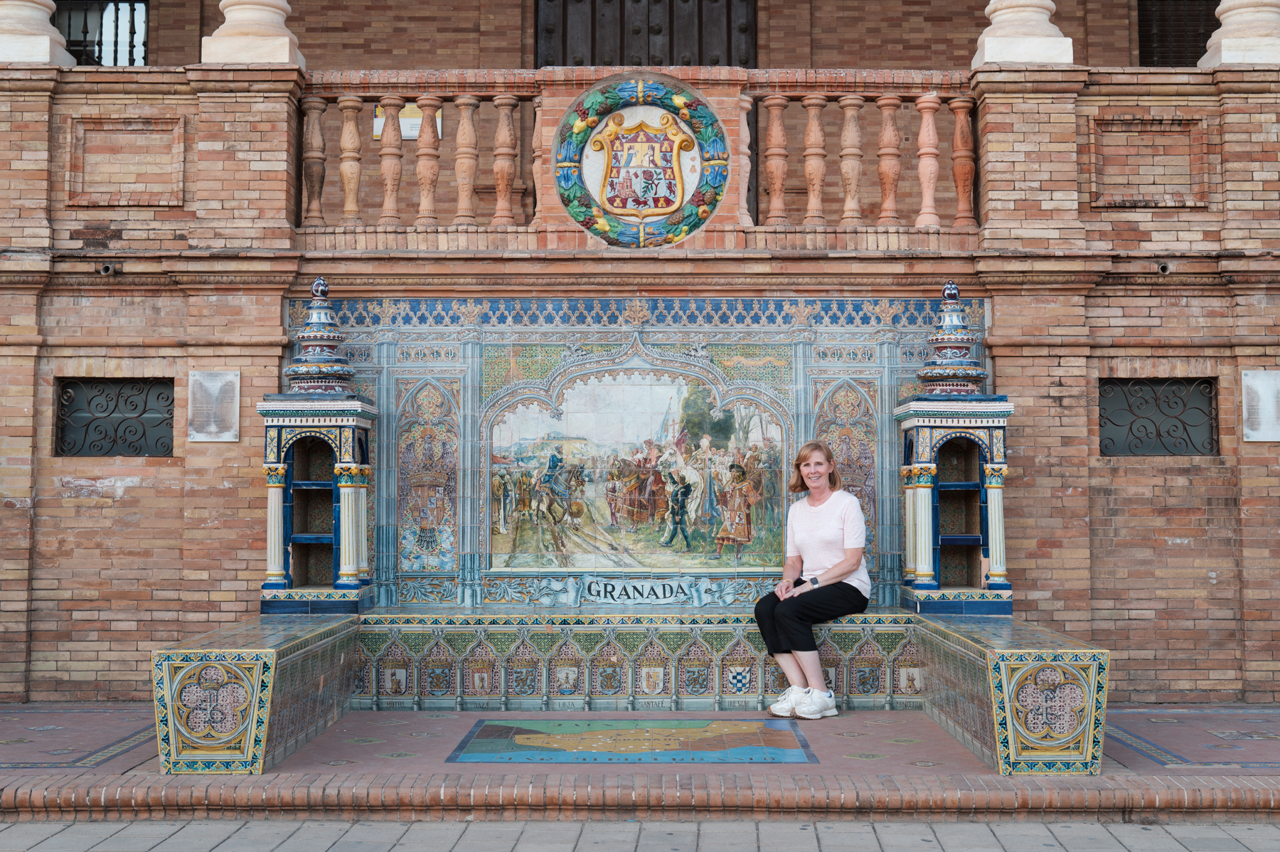 Andrea, at Plaza de España in Seville.
