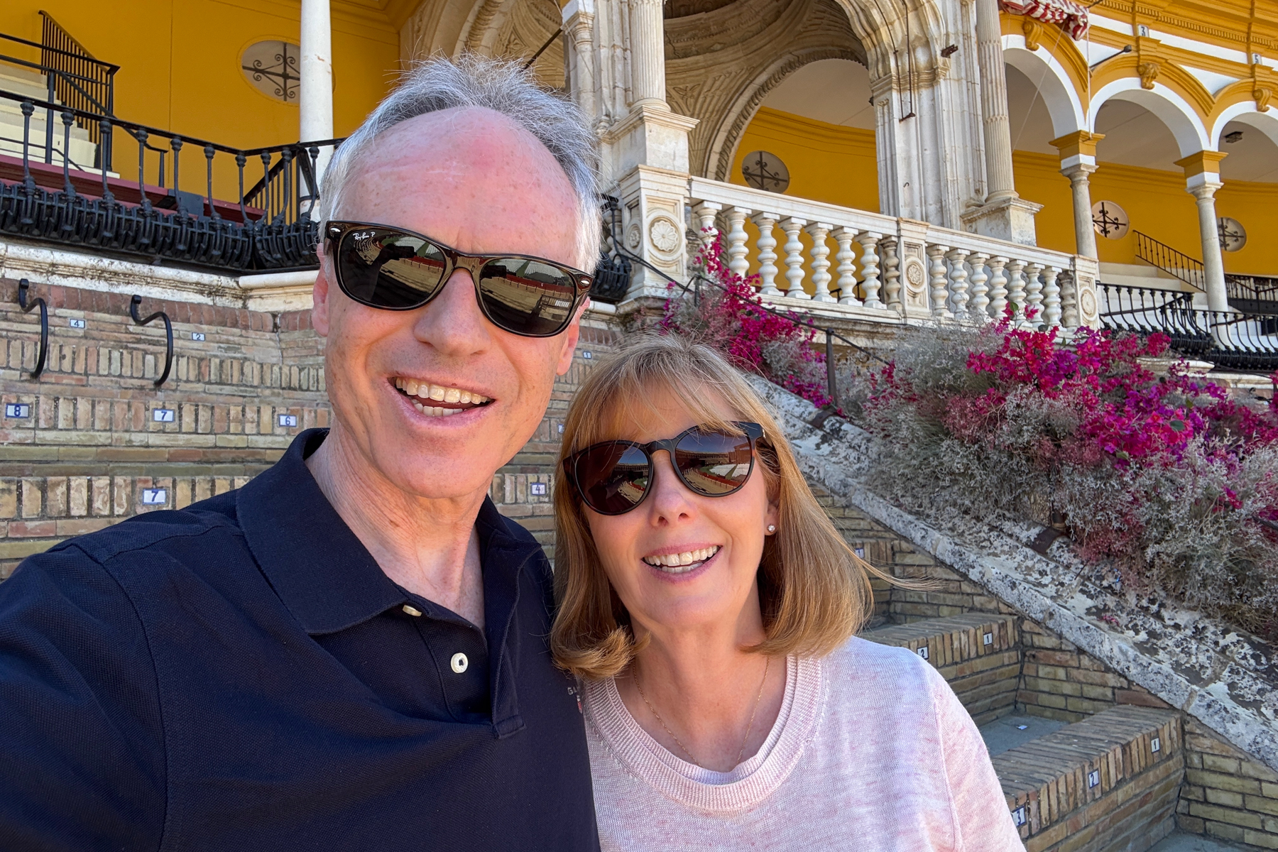 Keith and Andrea, at the Plaza de Toros in Seville.
