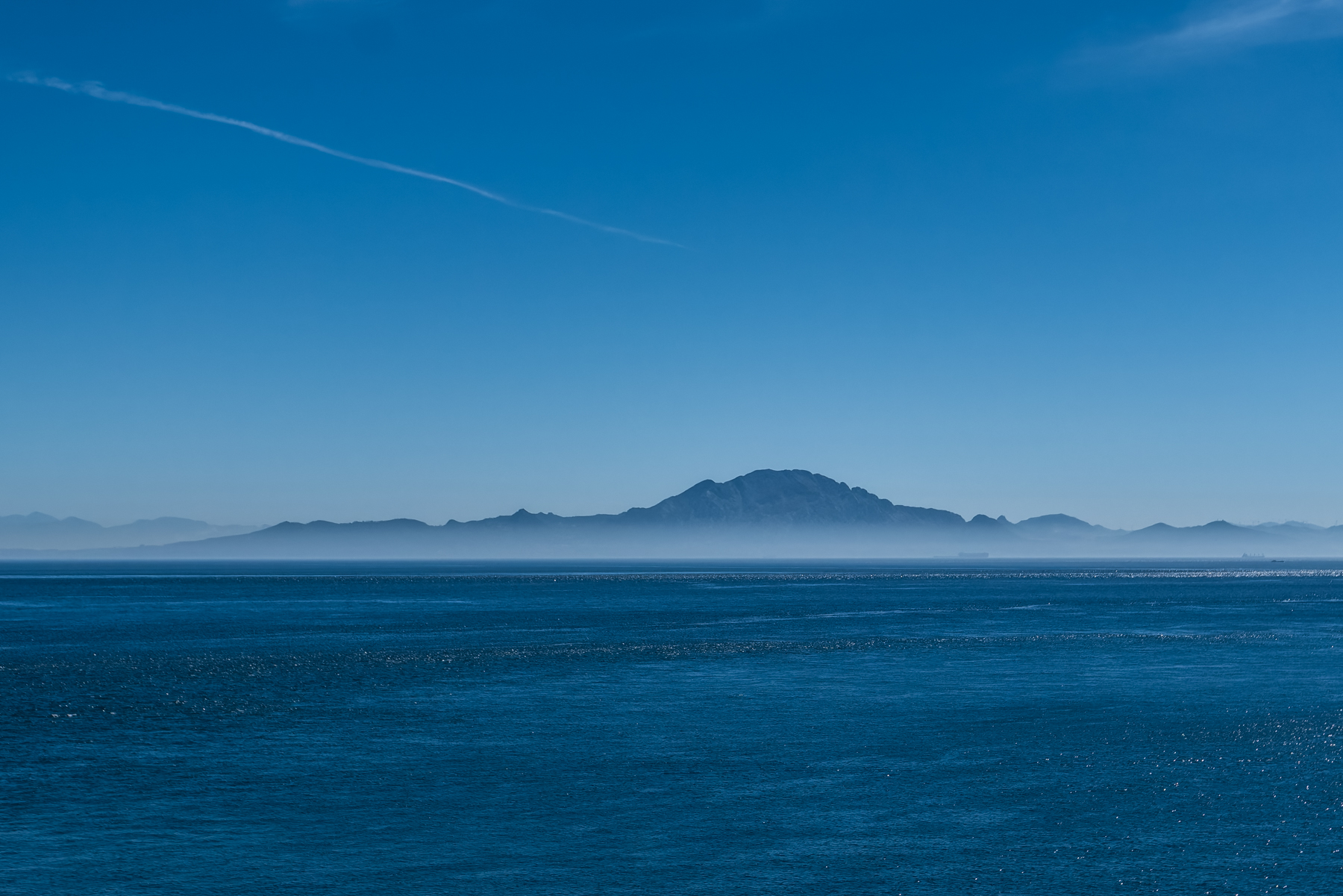 Looking across the Strait of Gibraltar to Morocco.