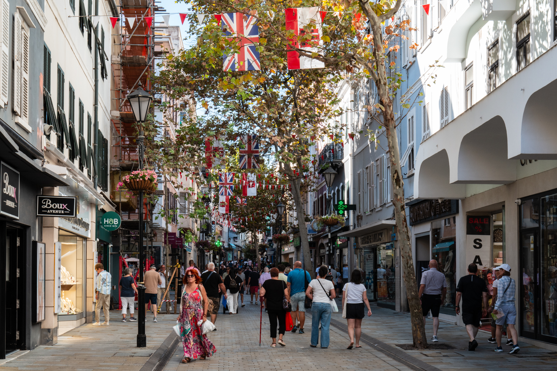 Calle Real (Main Street) in Gibraltar.