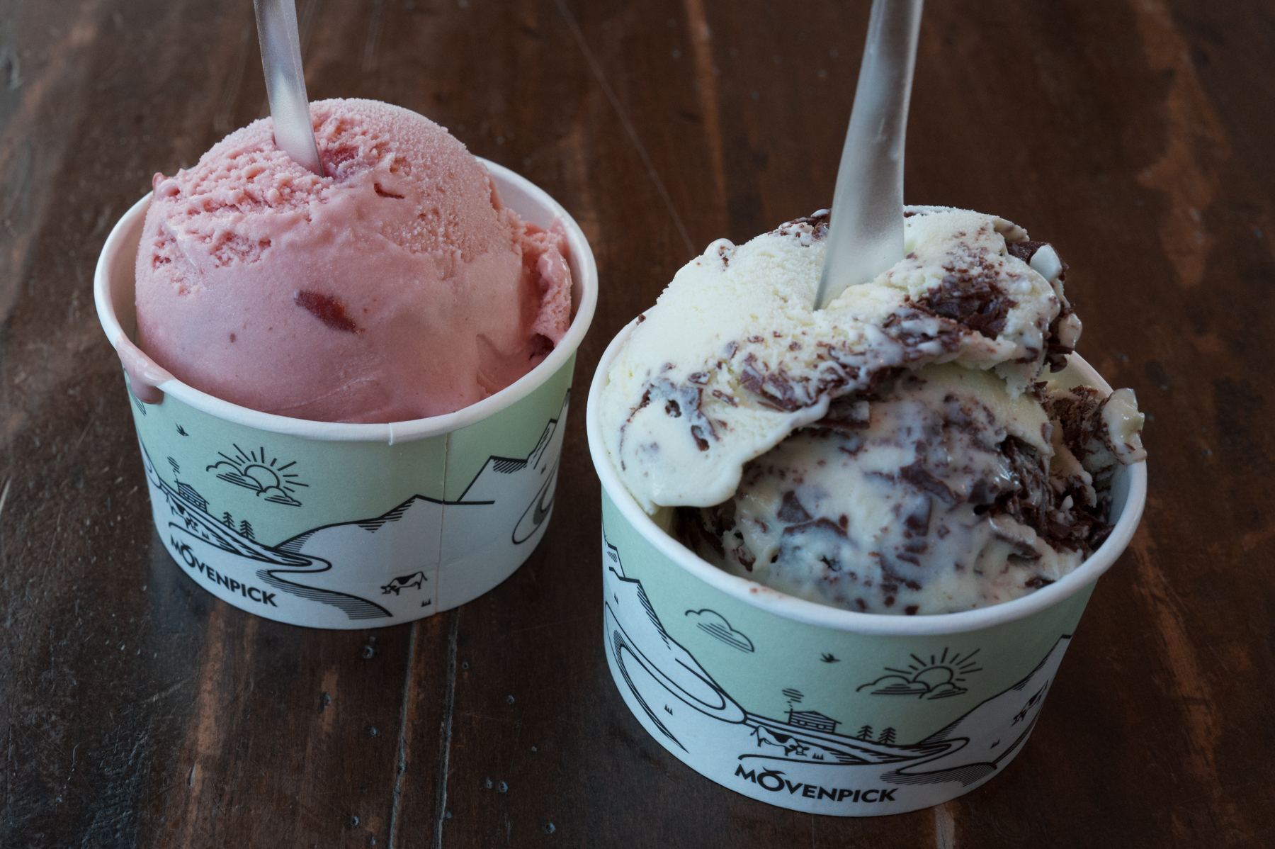 Ice-cream snack in the cafe on the Rock of Gibraltar.