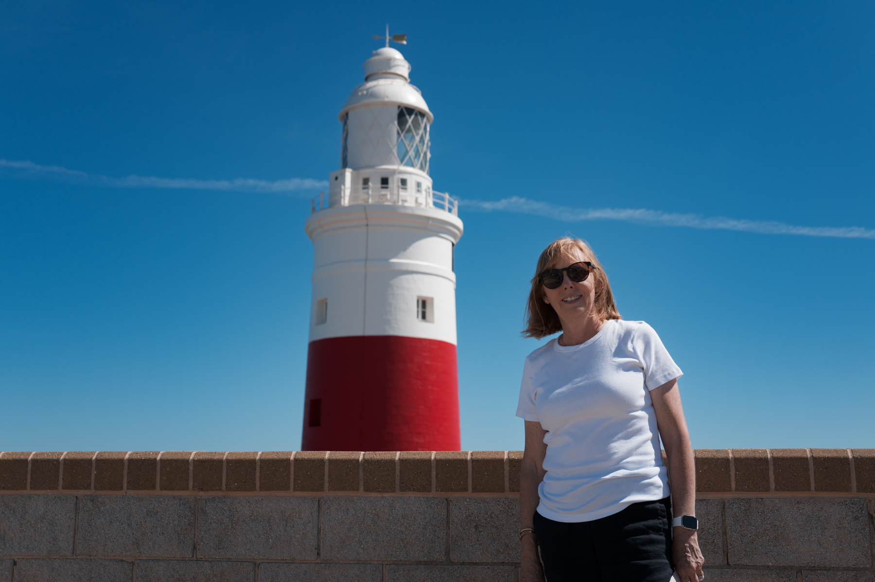 Andrea, at the Europa Point Lighthouse in Gibraltar.