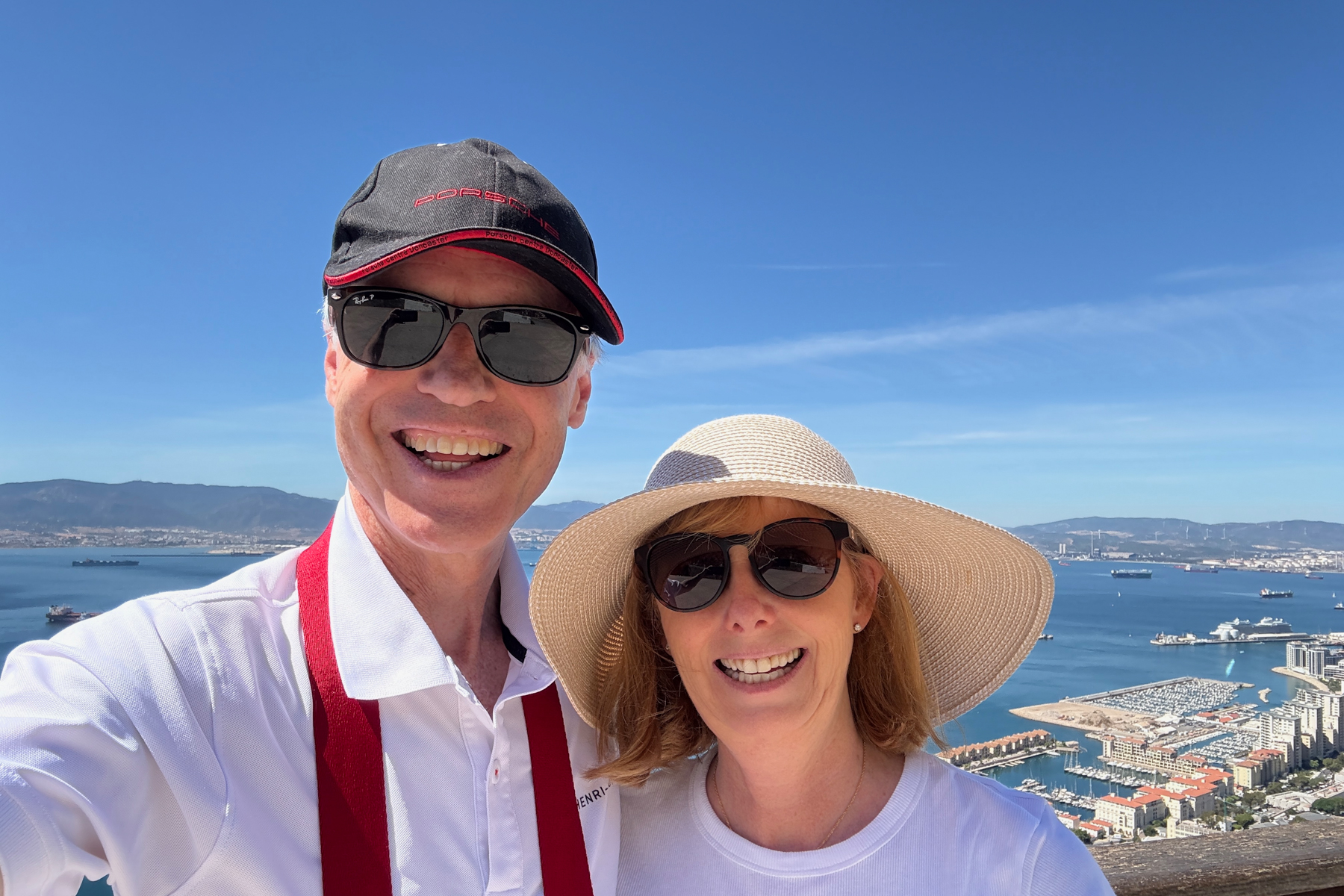 Keith and Andrea, at Queen’s Balcony on the Rock of Gibraltar.