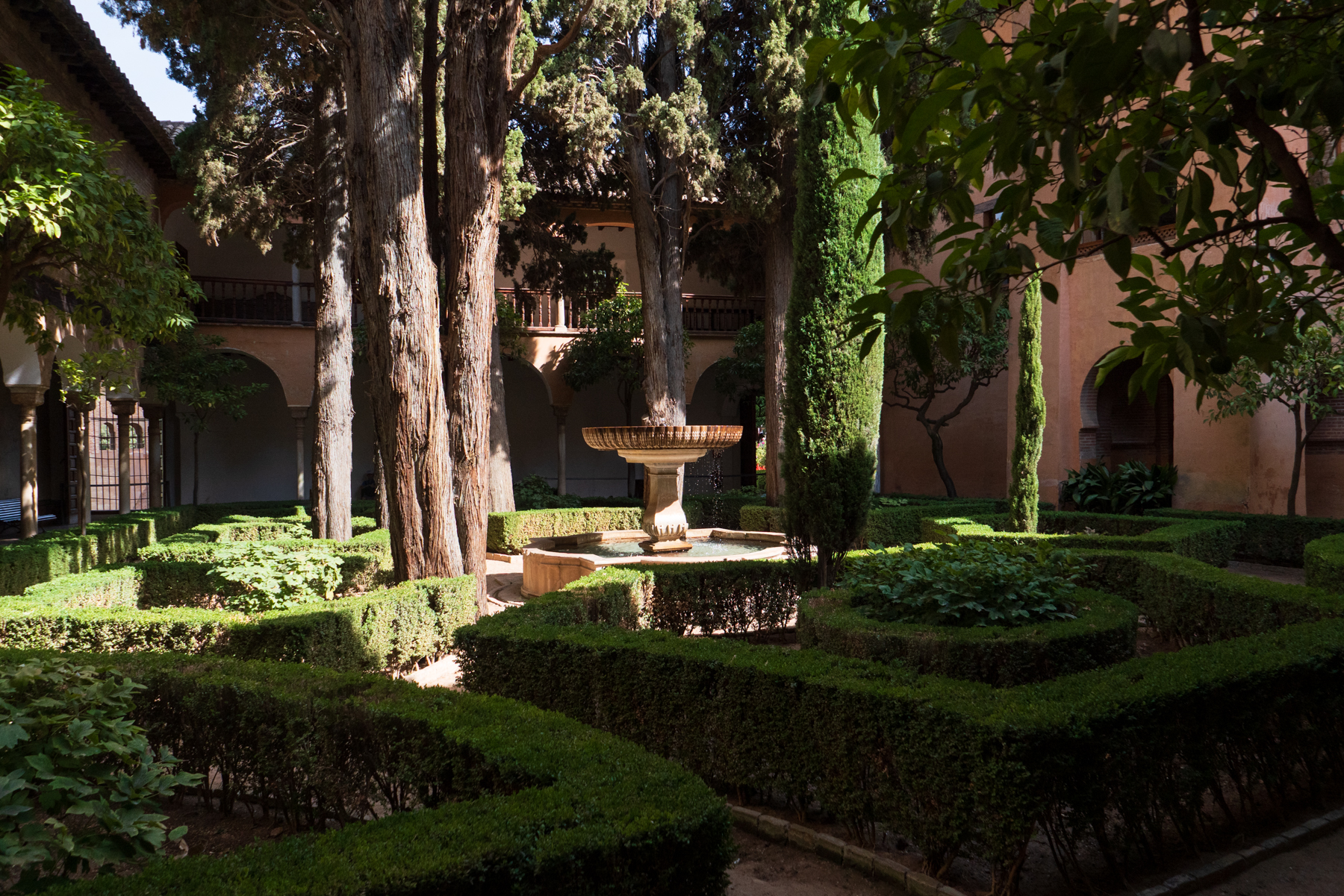 Courtyard at the Nasrid Palaces in Granada.