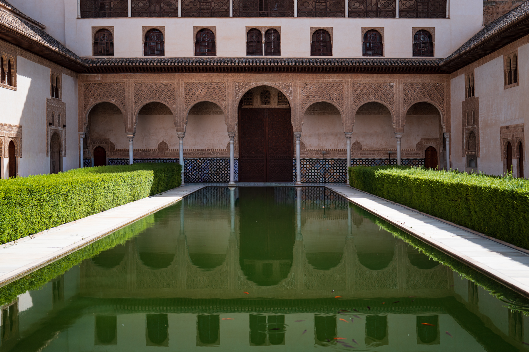 The Court of the Myrtles at the Nasrid Palaces in Granada.