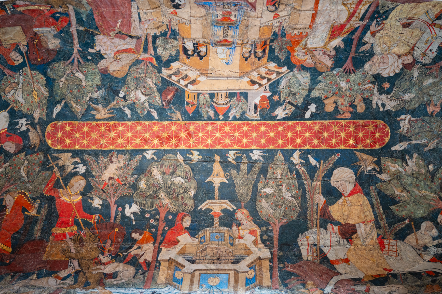 Ceiling painting from the Hall of the Kings at the Nasrid Palaces in Granada.