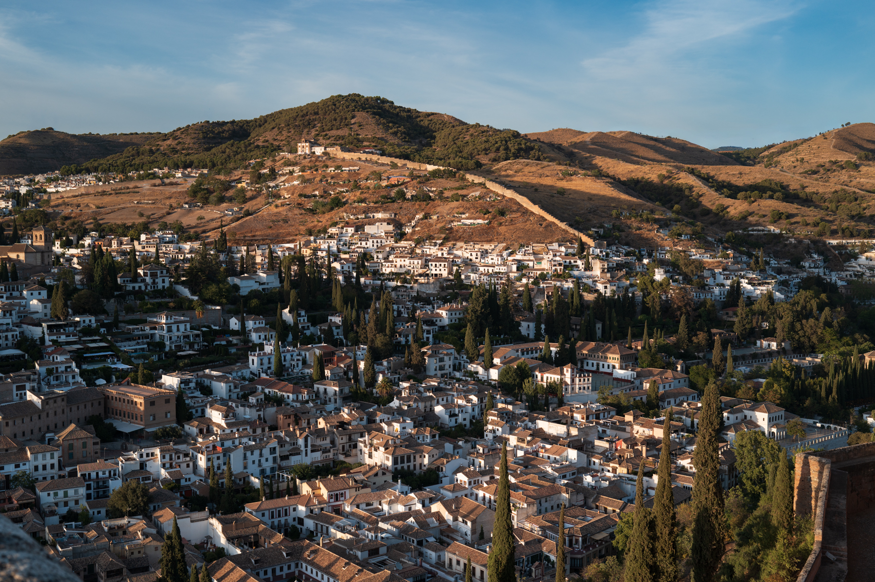 View of Granada from the Alcazaba at the Alhambra in Granada.