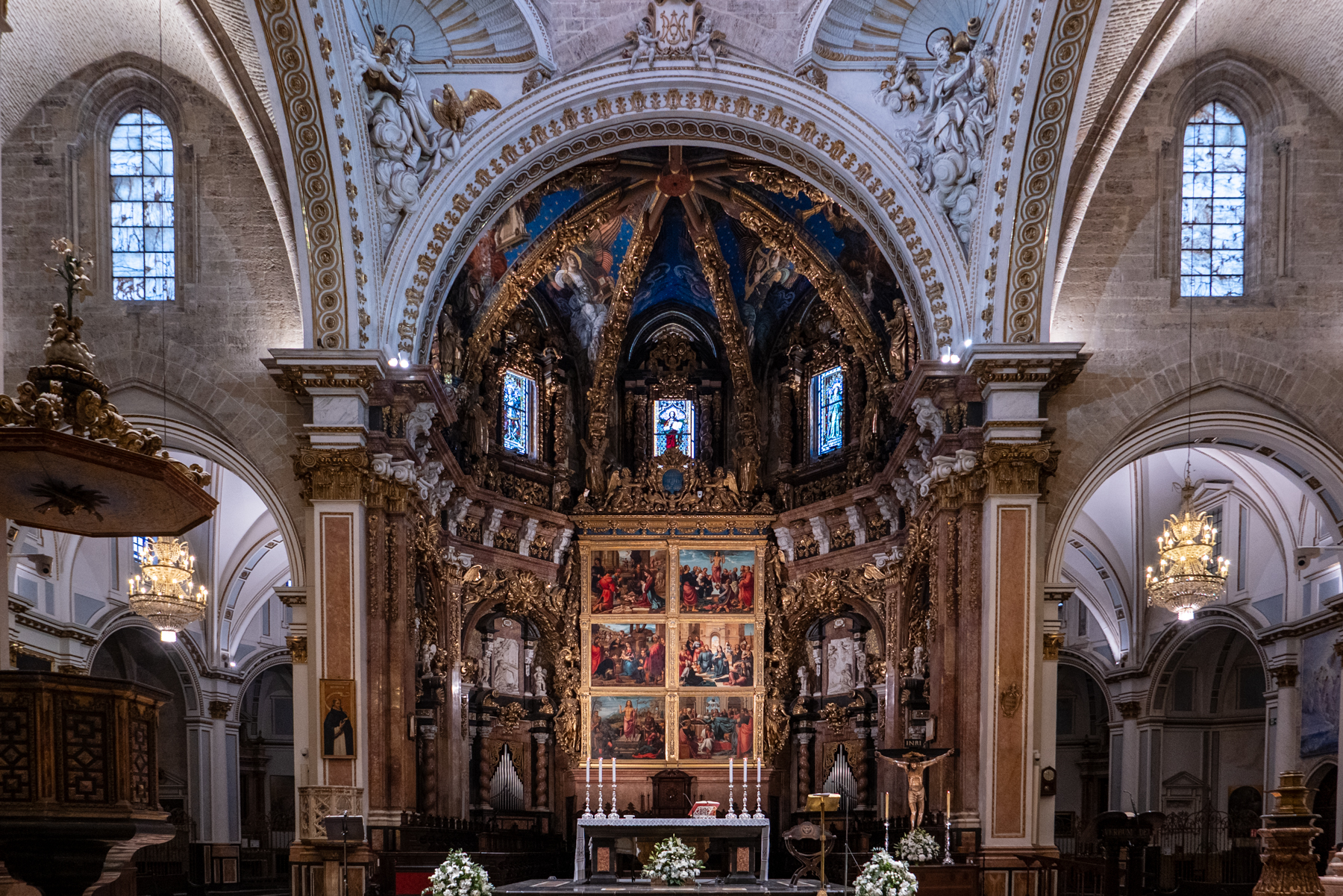 Inside the Valencia Cathedral.