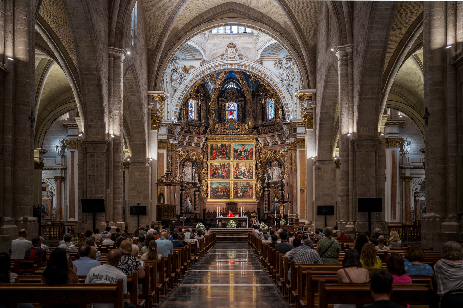 Inside the Valencia Cathedral.