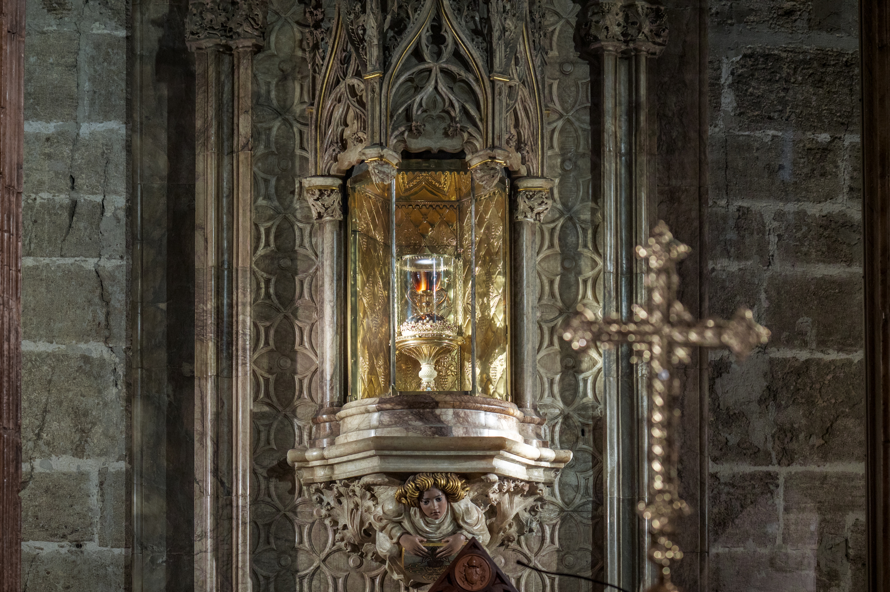 The Holy Chalice inside the Valencia Cathedral.