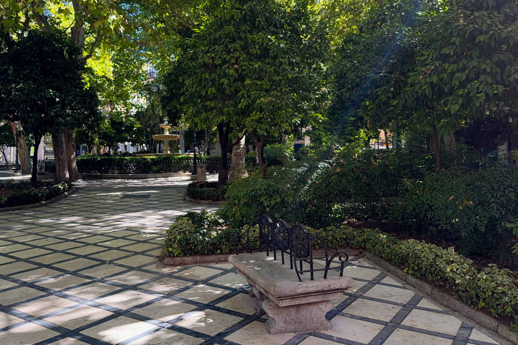 Plaza de la Trinadad, just opposite the Seda Club Hotel in Granada.