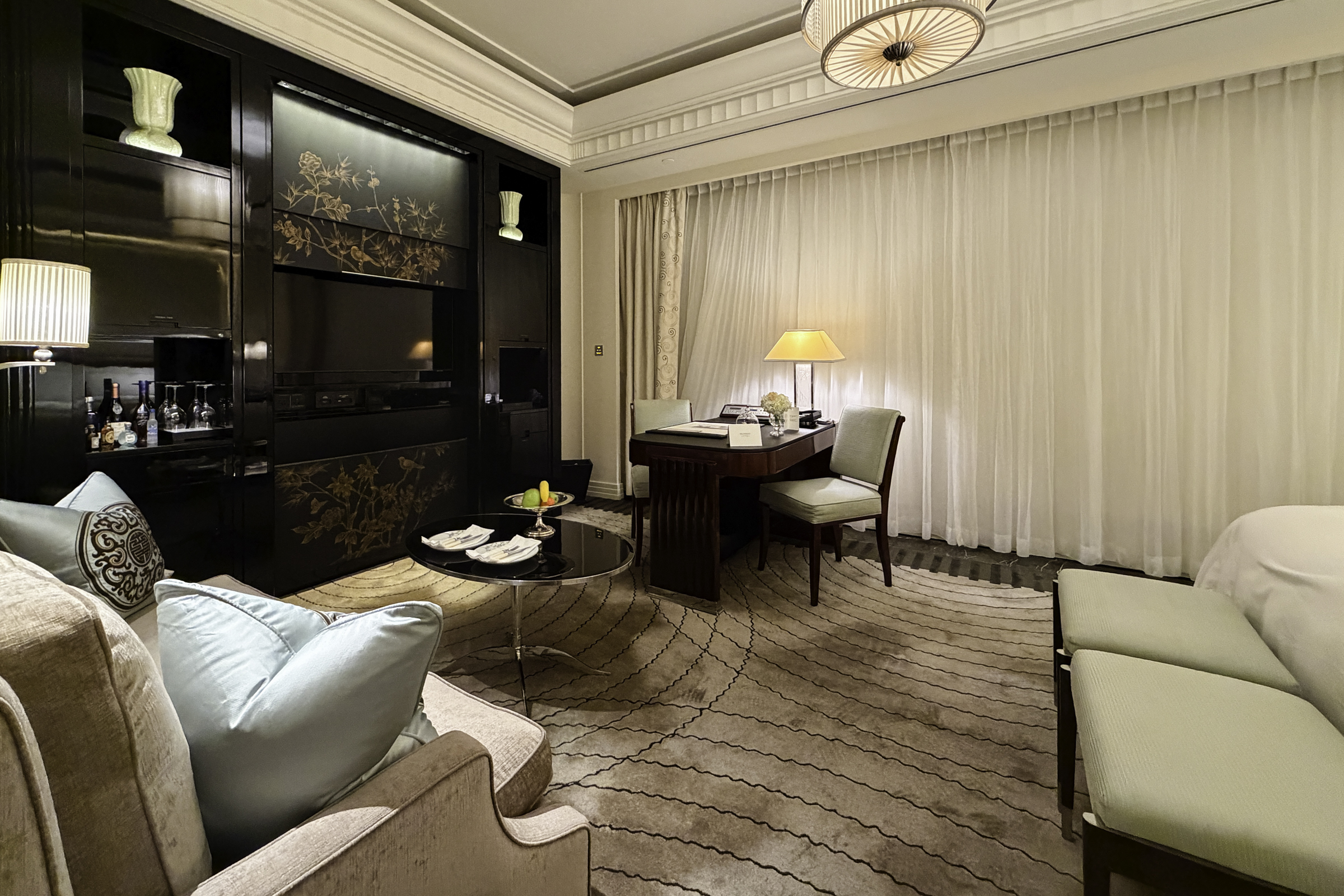 Our hotel room at The Peninsula, Shanghai.