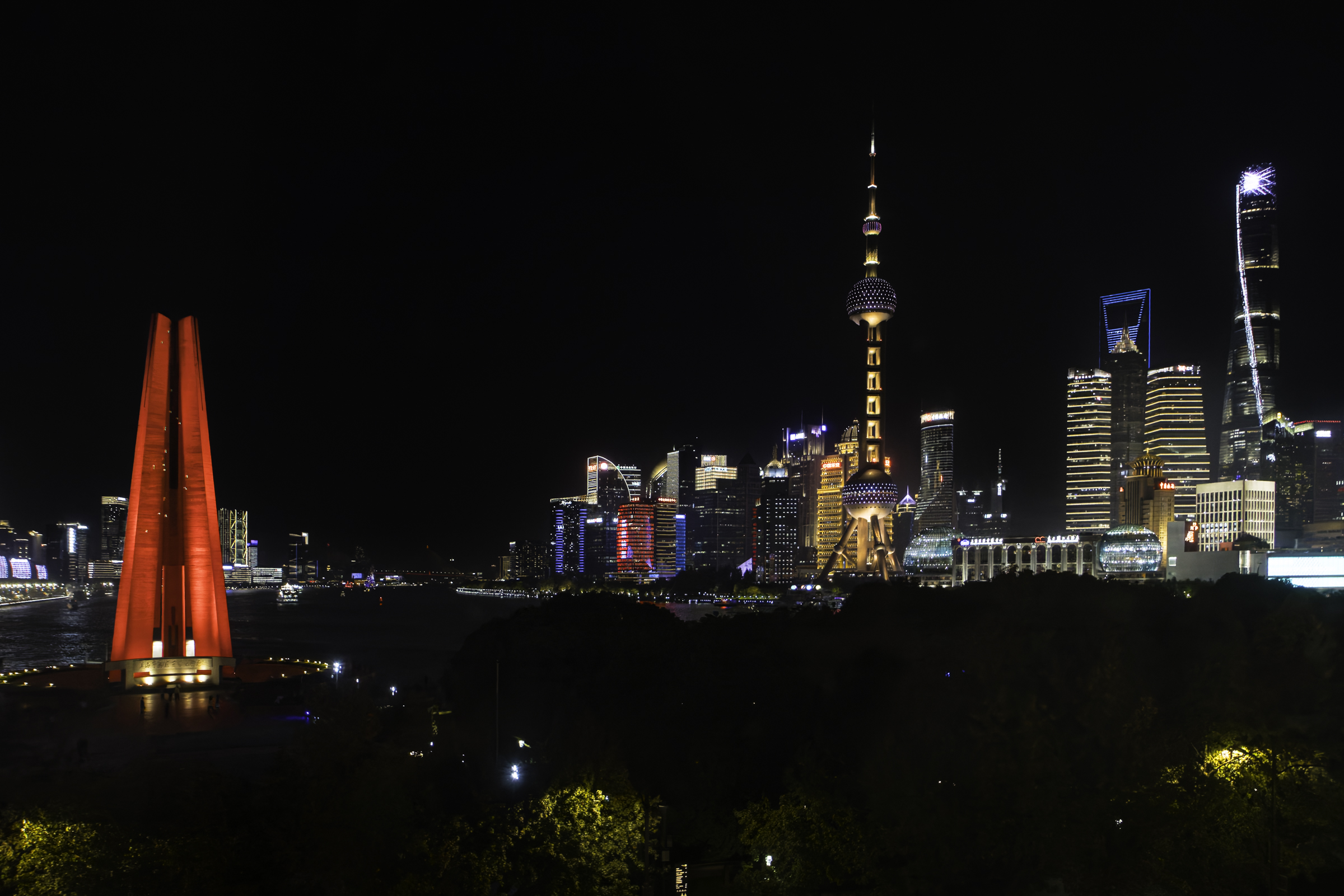 Shanghai at night (from our hotel room).