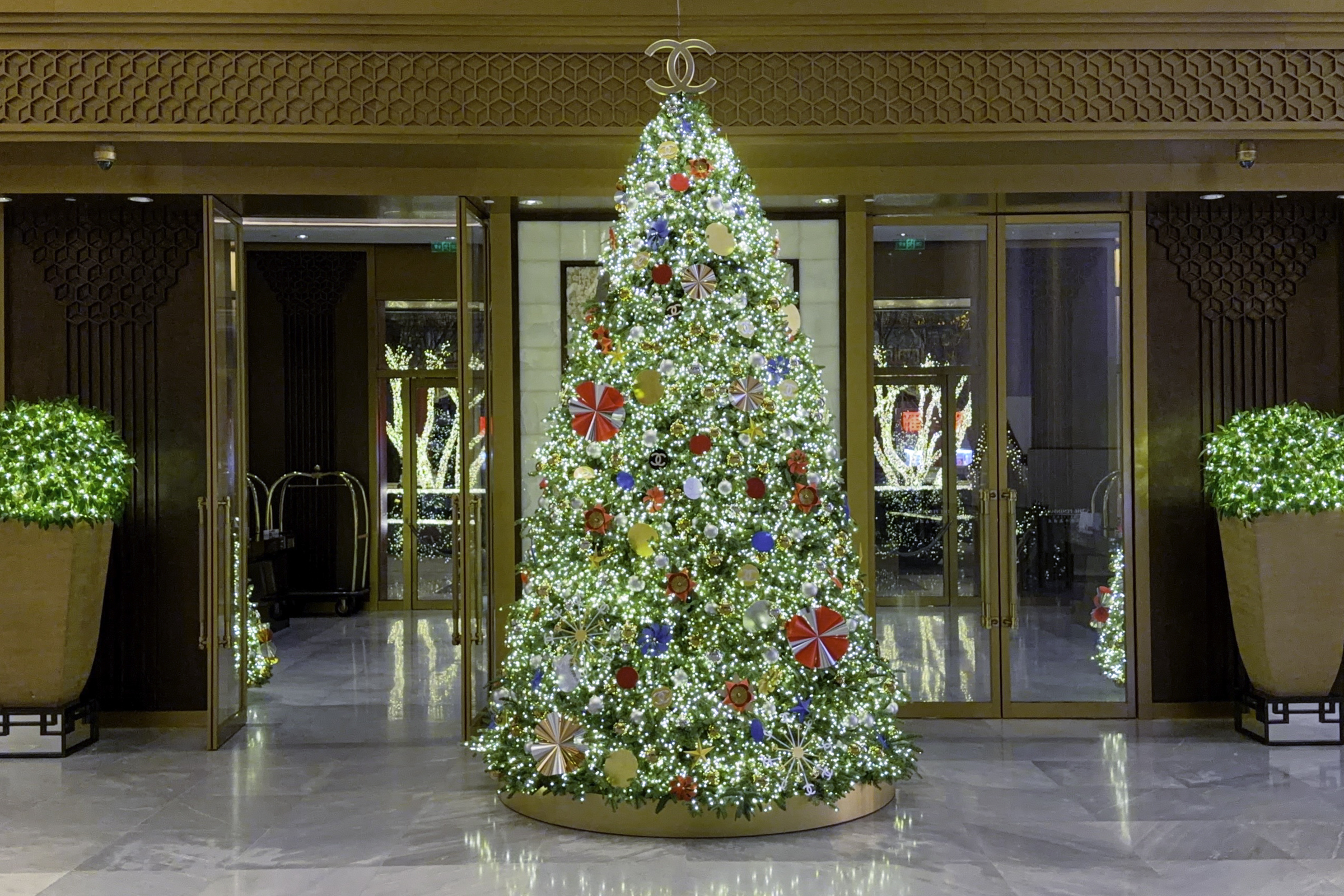 Christmas tree at The Peninsula Hotel in Beijing.