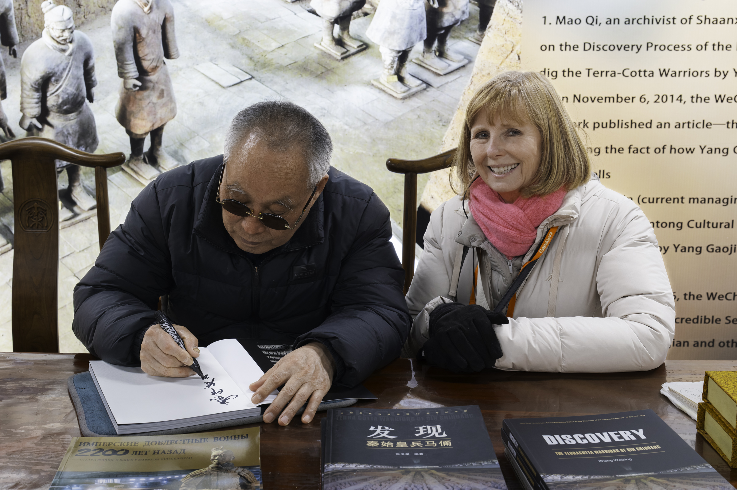 Andrea, with Yang Zhifa (who discovered the Terracotta Army in 1974) in Xi'an.
