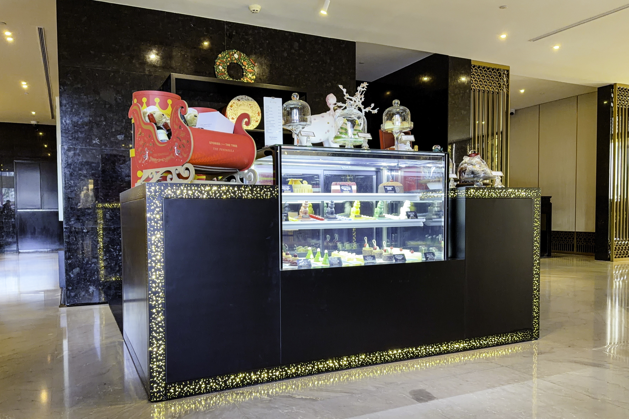 Christmas cake shop in the Peninsula Hotel, Beijing.
